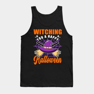 Witching You A Happy Halloween Saying Tank Top